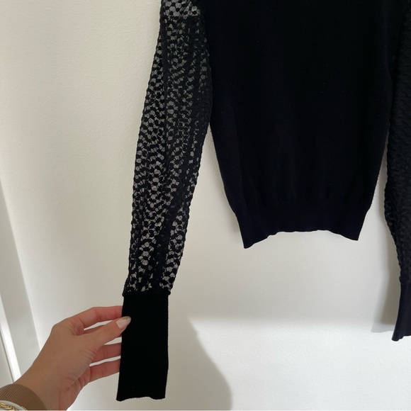 Zara Dotted Sheer Sleeve Turtleneck - Picture 5 of 9